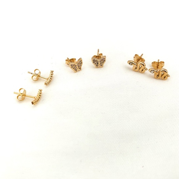 Tiny Stud Earrings - Picture 2 of 12